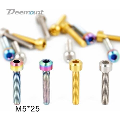 Deemount M5x25mm Bicycle Titanium Bolts Hex Headed MTB Mountain Bike 4 PCS Ti Screw Cycle Fastening Parts for Brake Lever