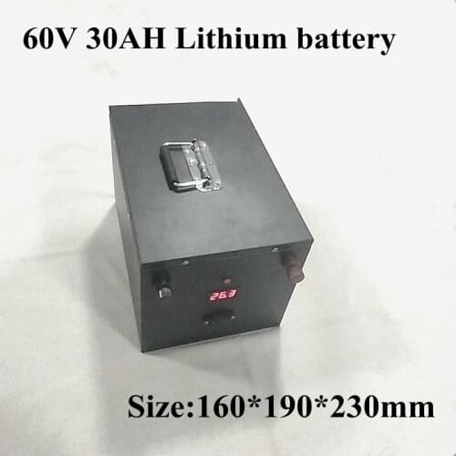 Waterproof 60v 30Ah 2000W Electric Li-ion Battery Lithium Battery for 60v Ebike Scooter Ev System Ups 17S IPX7 + 5A Charger