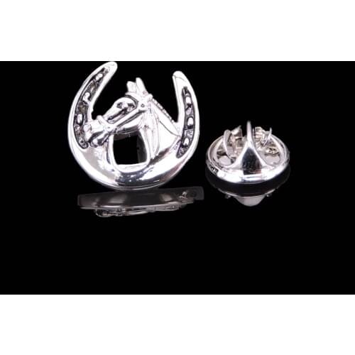 High-quality Brooch Lapel Pin For Successfu Men Pins Black horse head Neckpin Collar Badge Jewelry Broche Clothing accessories