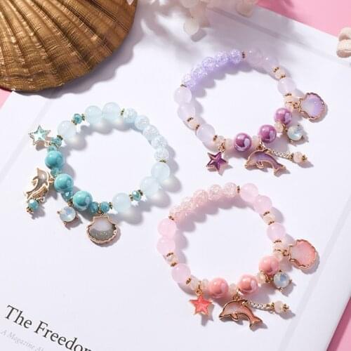 XiaoboACC Korean Fashion Marine Style Dolphin Shell Pentagram Crystal Bracelet