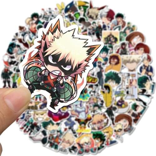 Japanese Anime Stickers My Hero Academia Midoriya All Might Bakugo Todoroki Mirio Shigaraki Scrapbook Stationery Laptop Sticker