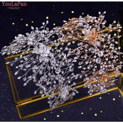 YouLaPan HP286 Rhinestone Women Headband Wedding Hair Accessories for Bride Headwear Alloy Flower Bridal Tiara Headpiece