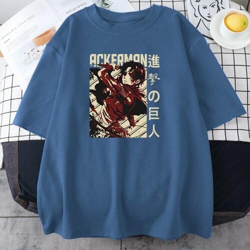 Anime Attack On Titan Print Women T-Shirt Street Trendy Summer 2021 T Shirt Hip Hop Casual Tshirts Harajuku Base Black Tee Women