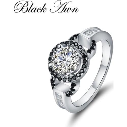 Classic Wedding Rings for Women Genuine Solid 925 Sterling Silver Fine Jewelry Bague C306