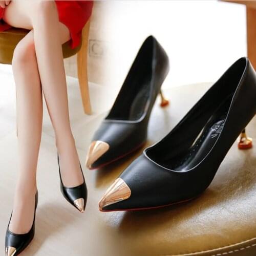 High Heel Women Shoes Women 2020 New Korean Version of Pointed Pointed Thin Heel Shallow Mouth Wild Black Single Shoes Women