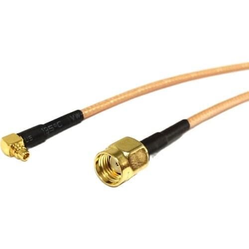 1PC New RP-SMA Male to MMCX Male Plug Right Angle Wire Connector RG316 Coaxial Cable Pigtail 15CM 6" Adapter