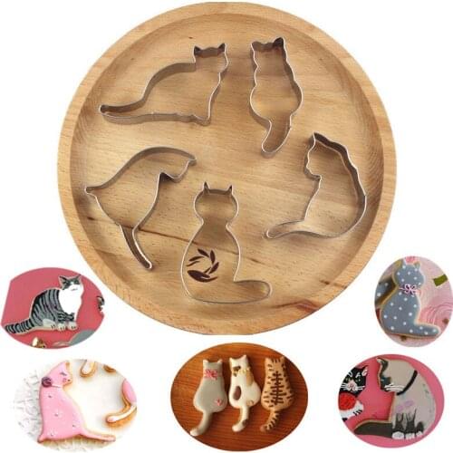 1pcs patisserie reposteria Pastry Shop Cat Metal Cookie Cutter Moldes Sugarcraft Fondant Cake Decor Tools Biscuit Cupcake Mould