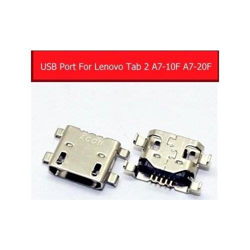 100% Genuine USB charger jack socket For Lenovo TAB 2 A7-20F A7-10F Sync date charging port USB connector slot replacement parts