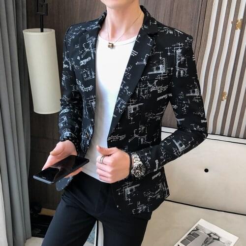 2021 Brand clothing Fashion Mens Spring high quality Leisure business suit/Male printing Casual Blazers jacket Plus size S-3XL
