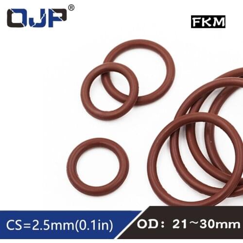 3PCS/lot Fluorine rubber Ring Brown FKM Oring Seal OD21/22/23/24/25/26/27/28/29/30*2.5mm Rubber O-Ring Seal Oil Ring Gaskets