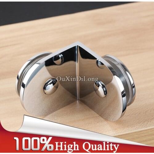 High Quality 4PCS Brass Frameless Bathroom Shower Glass Clamps Clips 90 Degree Glass Door Fixed Holder Brackets for 6-12mm Glass