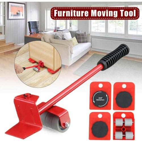 5/8PCS Heavy Duty Furniture Lifter Hand Tool Set Lifter Slides Wheel Furniture Lifter Lifting Hand Tool Set Furniture Helper
