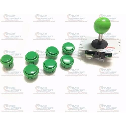 Free Shipping DIY Arcade Joystick Handle Set Kits with 24mm & 30mm locked push button Good Quality High imitation Sanwa Joystick
