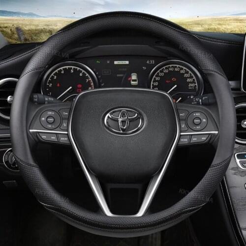 CarbonFiber Leather Steering Wheel Cover for Toyota Corolla Fortuner Sequoia Auris Avensis YARIS Vios Celica 86 Auto Accessories