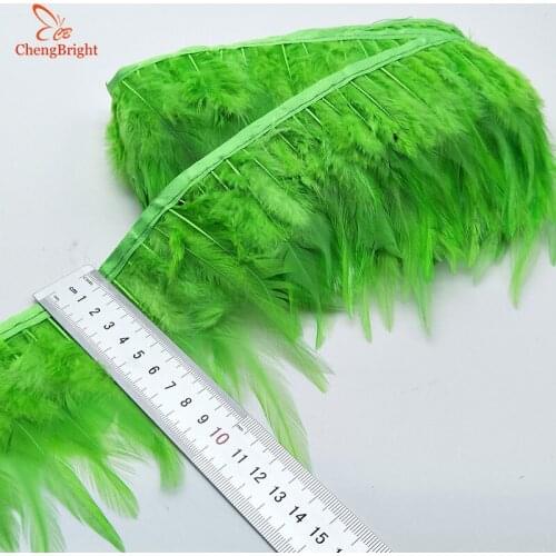 ChengBright Hot 10Yards Cock Feathers Trim Cloth Sideband Chicken Pheasant Feather Trims Clothing Wedding Feather Ribbon D