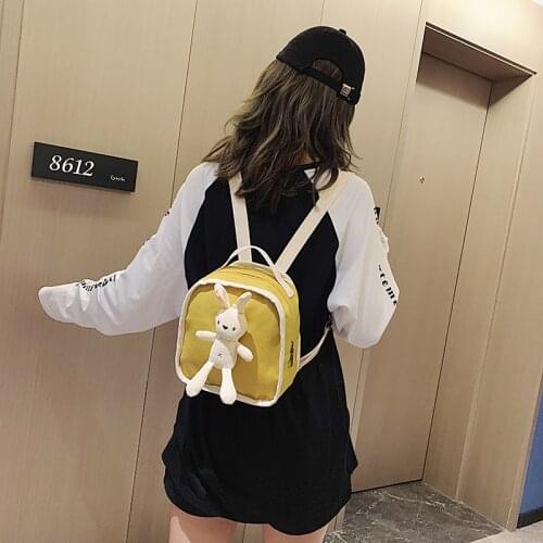 Childrens Bag Simple Rabbit Small Backpack Tide Boys and Girls Baby Wild Student Bag Mini Backpacks for Girls Kawaii Backpack