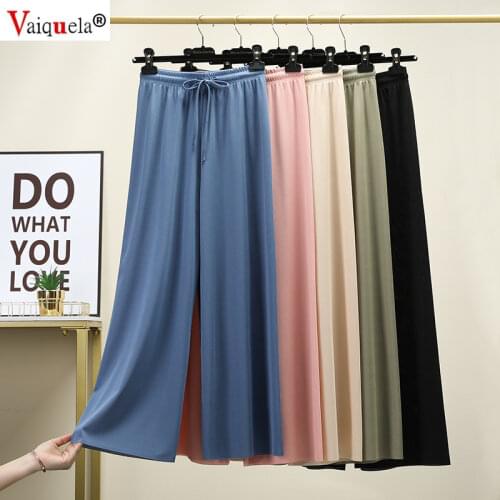 Long pants womens straight pantalon pour femme pants loose thin high waist women broad-legged pants sweatpants stacked leggings