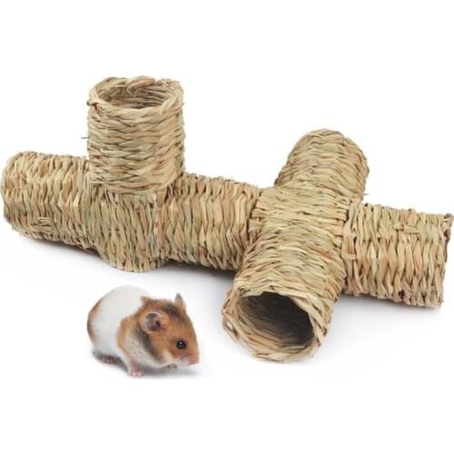Hamsters Rat Grass Straw Tubes Tunnels Play Toys for Small Pet Guinea Pig Hamster Syrian Hamster Chinchilla Accessories