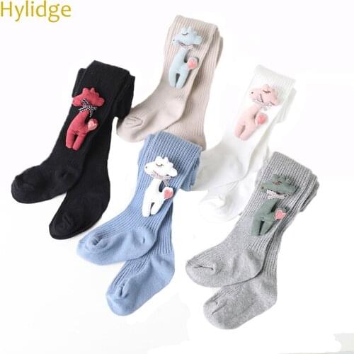 Hylidge Cute Cartoon Deer Doll Girls Pantyhose for Baby Infant Tights Sweet Princess Tight Pants Soft Cotton Tights for Children