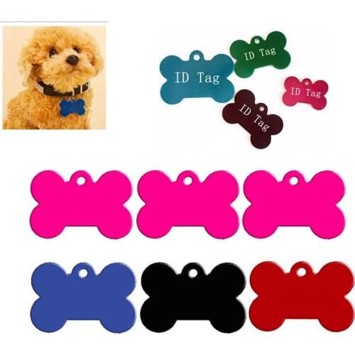 2PCS Text Dog Tag Engraved Dog Cat Anti-Lost ID Tags Pet Puppy Name Collar Dog Cat Name Address Telephone Bone Identity Card