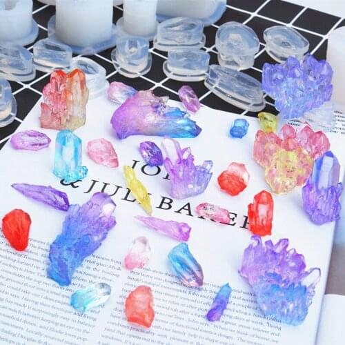 Quartz Slice Mold Agate Crystal Geode Silicone Mold Soft Mold for UV Resin Art Faux Crystal Making Jewelry Silicone Mold