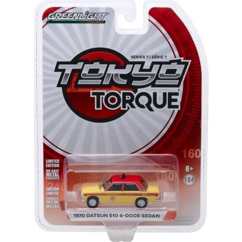 GreenLight 1:64 1970 Datsun 510 4-Door Sedan Alloy model car Metal toys for childen kids diecast gift