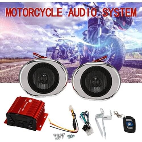 Motorcycle Bluetooth Audio Radio Sound System Support SD USB MP3 Music Player FM Radio 2 Amplifier Speakers Waterproof