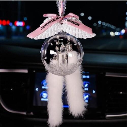 2020 New Christmas Gift Crystal Ball Car Pendant Car Decoration Car Interior Decoration K9 Crystal Ball Rearview Mirror Pendant