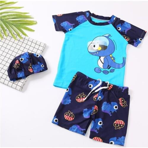 New 2020 Boys Swimming Trunks Kids Swimsuit Boys Swimming Trunk Set With Cap Childrens Swimwear Children Swimsuits