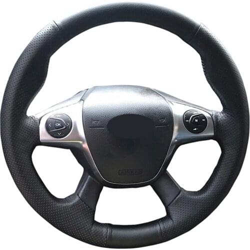 Car Steering Wheel Braid For Ford Focus 3 2012-2014 KUGA Escape 2013-2016 C-MAX 2011-2018/Custom Steering-Wheel Cover
