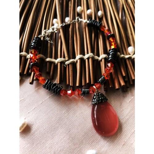 Dr Stone Luxury collection with Cat 'S Eye, Crystal and Hematite Stone 925 Sterling Silver Women Handmade Bracelet LXDR49