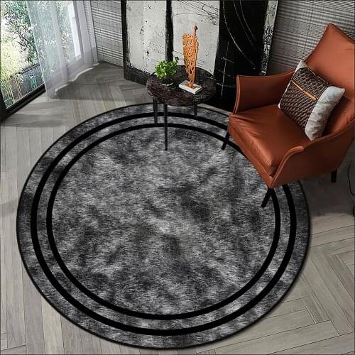 Mordern grey living room carpet kitchen round carpet room carpet black round line anti allergic high quality Free Shipping