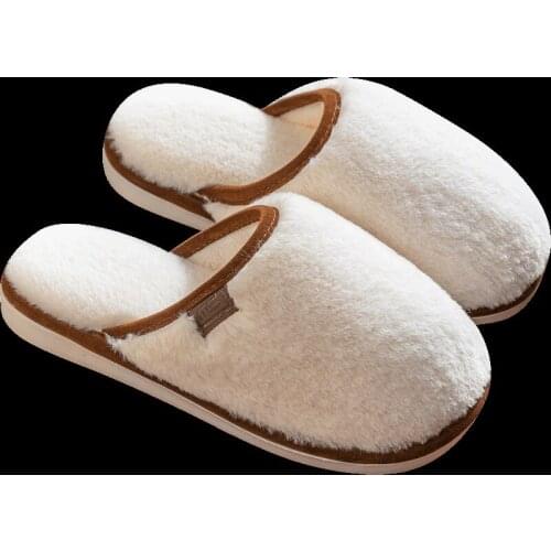 New Autumn Winter Women Warm Plush Indoor Slippers Lovers Fashion Comfortable Soft Flat Shoes Home Anti-Slip Floor Cotton Slides