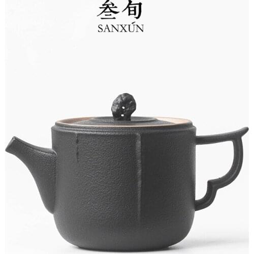 Three ten-day black pottery is angry ceramic teapot household manual Chinese zen tea teapot tea pot of little teapot