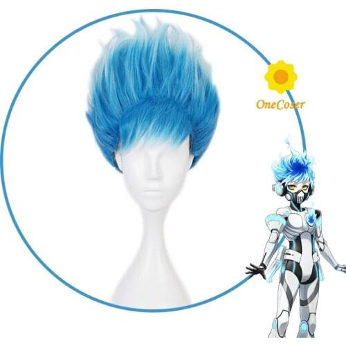 Twisted Wonderland Ortho Shroud Cosplay Short Blue Wig +Free Wig Cap Synthetic Hair Halloween Party Props Men Women