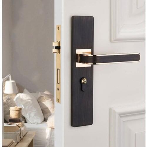 Indoor Zinc Alloy Security Door Lock Bedroom Mute Door Handle Locks Household Deadbolt Lock Furniture Hardware Accessories