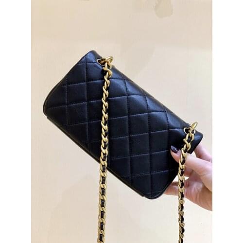 Super Quality New 2021 Brand designer High-end Ms Fashion Metal Chain Lambskin Flap Bag Free Worldwide Shipping