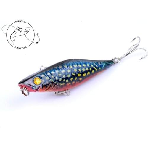 1Pcs 7.5cm/7.5g 3D Painting Fishing Popper Lures Hard Baits Floating Crankbait Artificial Hard Pesca Isca Sea Fishing Jig Gear