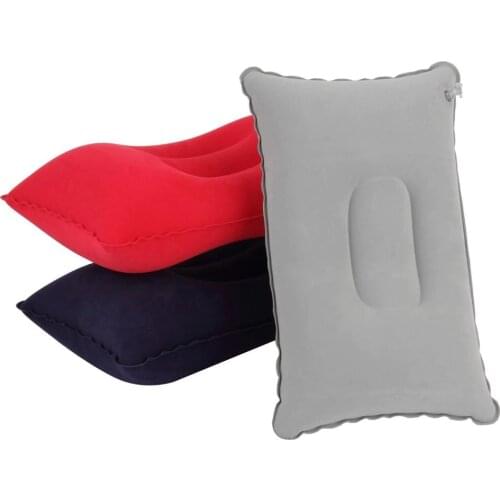1pc Outdoor Portable Folding Air Inflatable Pillow Double Sided Flocking Cushion for Travel Plane Hotel Hot Worldwide