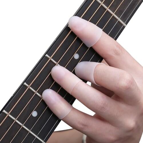 1 pc Guitar String Finger Guard Fingertip Protector Silicone Left Hand Finger Protection Press Guitar Parts Accessories S/M/L