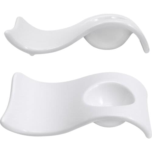 2pcs Ceramic Egg Cup Egg Stand Holders Egg Organizer Wave Type Egg Tray for Home and Restaurant (White)