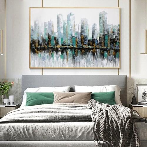 Abstract Modern City Canvas Painting On The Wall Landscape Posters And Prints Wall Art Pictures For Living Room Home Decor