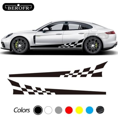 Car Side Both Stripes Sticker Racing Decals for Audi Volkswagen VW Ford Toyota Honda Mercedes Benz Renault Peugeot BMW Opel 2pcs