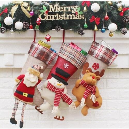 Big Size 3D Santa Claus Gift Bag Kerst Decorate 2019 Stocking Christmas Decorations for Home