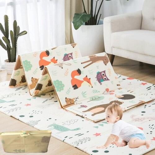 Childrens Crawling Mat Foldable Playmat XPE Foam Kids Rug 1cm Thick Toddler Games Activity Blanket Padded Baby Carpet with Bag