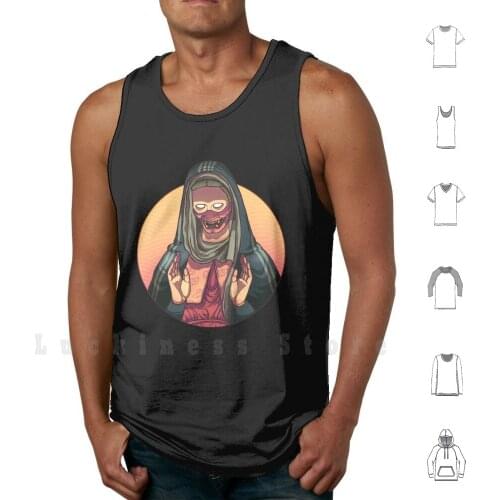 Virgin Tank Tops Vest 100% Cotton Virgin Religion Snakes Merchandising Merchan Japan Artist Samuray Anime Sleeve