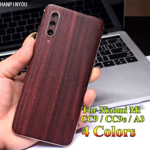 For Xiaomi Mi CC9 CC9e A3 9 Lite Back Rear Cover 3D Imitation Wood Grain Protection Skin Decal Sticker Film Guard (Not a Case)