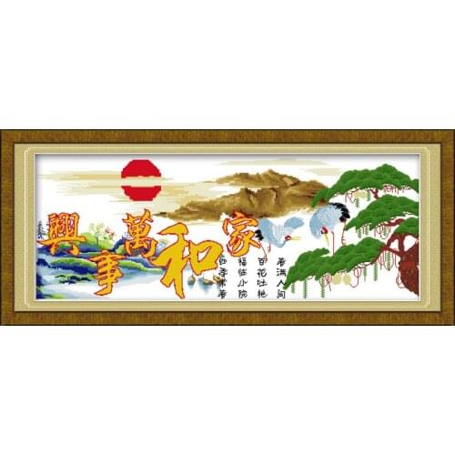 Harmonious family will be prosperous (57) cross stitch kit 14ct 11ct print canvas stitching embroidery DIY handmade needlework