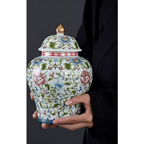 European Ceramic Storage Jar Creativity Painted Coffee Table Seal Tea Caddy Modern Kitchen Cereal Dispenser Home Decoration