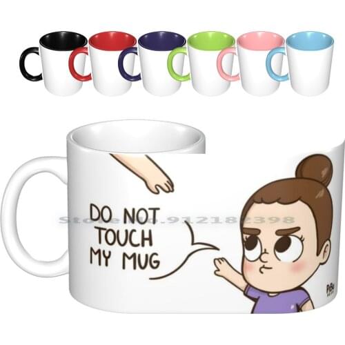 Don't Touch My Mug Ceramic Mugs Coffee Cups Milk Tea Mug Giggle Creative Trending Vintage Gift Bottle Cup